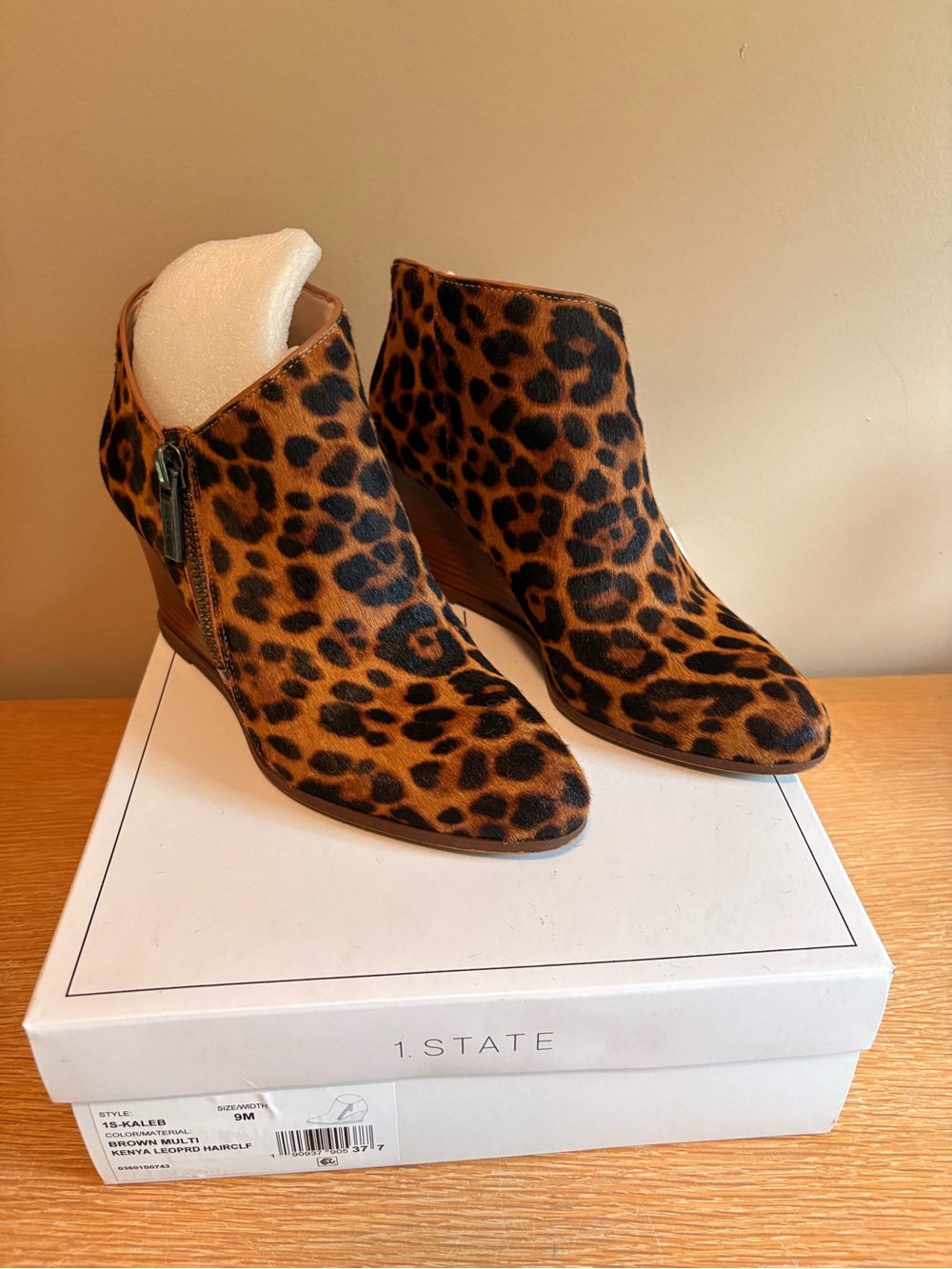 1. State women women’s brown leopard bootie Size 9
